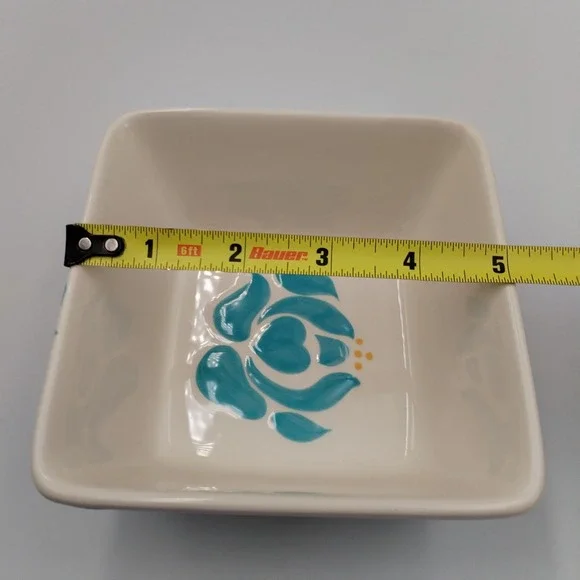 Set of 2 Vida Eva Mendes for España "Jardine" Square Handcrafted Snack Bowls 5" - Picture 9 of 9